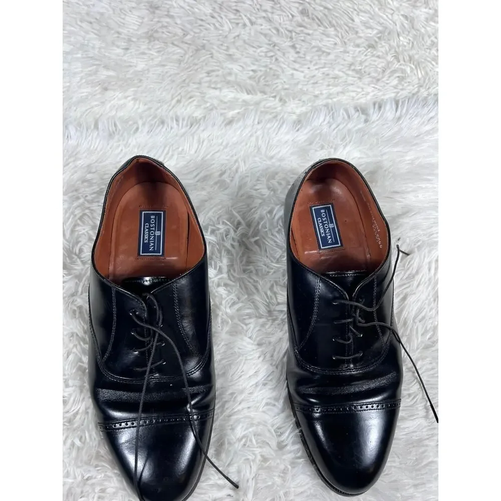Bostonian Classics Hamilton 26441 Mens 9.5W Oxford Dress Shoes Black USA made
